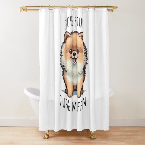 Funny Shower Curtains- Stud factory Muffin