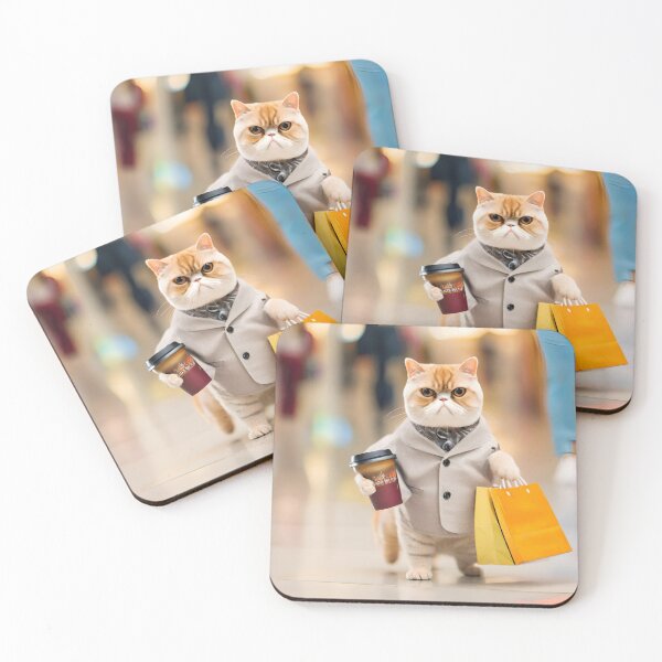 Item preview, Coffee Loving Shopping Cat designed and sold by CanArtVision.