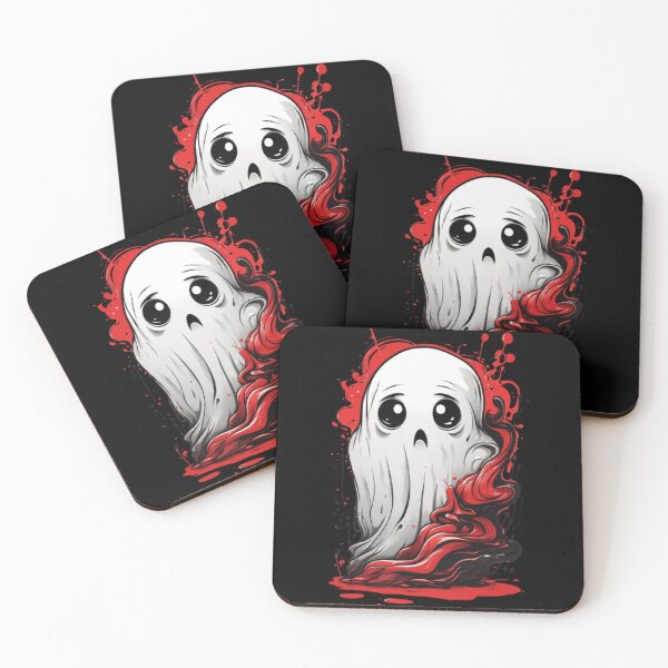 Artikelvorschau, Halloween Ghostly Delights Niedlicher Geist mit gruseliger Stimmung, rot entworfen und verkauft von martin max.