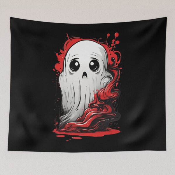 Item preview, Halloween Ghostly Delights Cute Ghost spooky vibes red designed and sold by martin max.