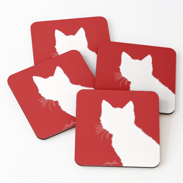 Item preview, Cat silhouette against red background designed and sold by janara-studio.