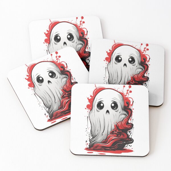 Item preview, Halloween Ghostly Delights Cute Ghost spooky vibes red designed and sold by martin max.