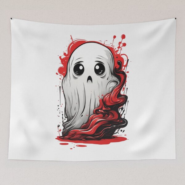Item preview, Halloween Ghostly Delights Cute Ghost spooky vibes red designed and sold by martin max.