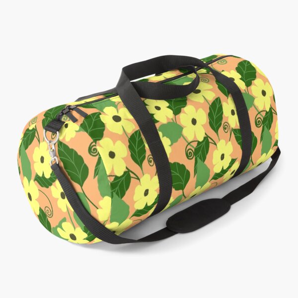 Item preview, Yellow black eyed susan floral vine on orange designed and sold by PrettywithColor.