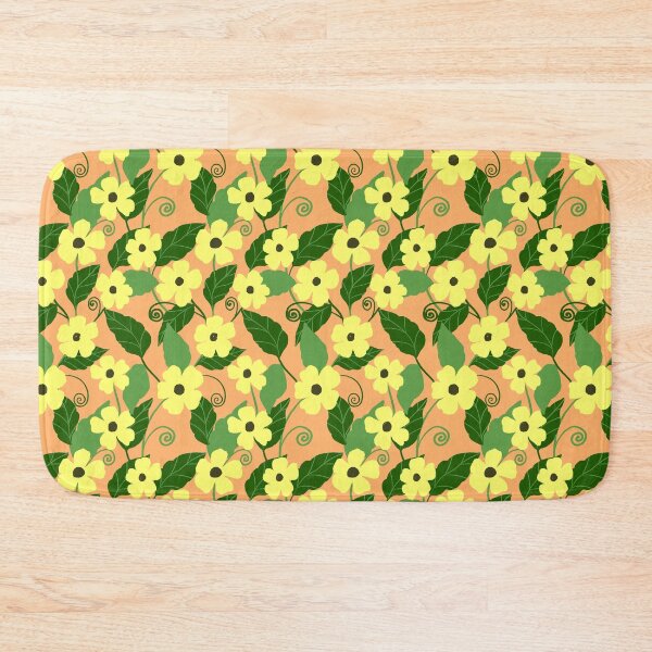 Item preview, Yellow black eyed susan floral vine on orange designed and sold by PrettywithColor.