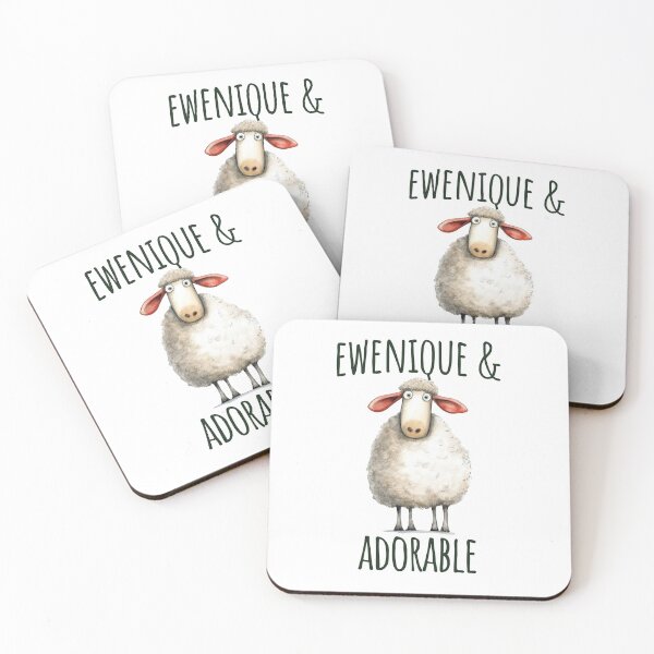 Item preview, Ewenique and Adorable cute sheeps pun design designed and sold by LuxindaSwirl.