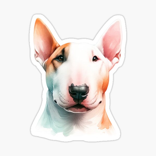 Item preview, Elegant Bull Terrier Gaze: Embrace the Canine Grace designed and sold by WatercolorWhisk.