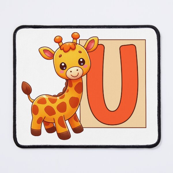 Item preview, Giraffe Monogram Letter U designed and sold by Coffee Lifestyle.