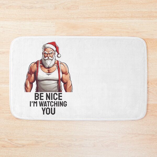 Item preview, Muscular Santa. Be nice. I'm watching you! designed and sold by twisted-dot.