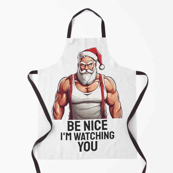 Item preview, Muscular Santa. Be nice. I'm watching you! designed and sold by twisted-dot.
