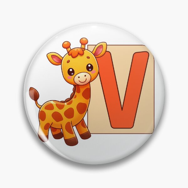 Item preview, Giraffe Monogram Letter V designed and sold by Coffee Lifestyle.