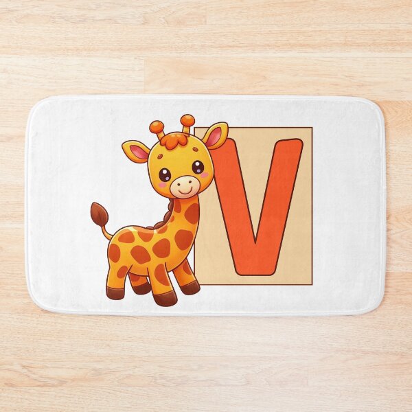 Item preview, Giraffe Monogram Letter V designed and sold by Coffee Lifestyle.