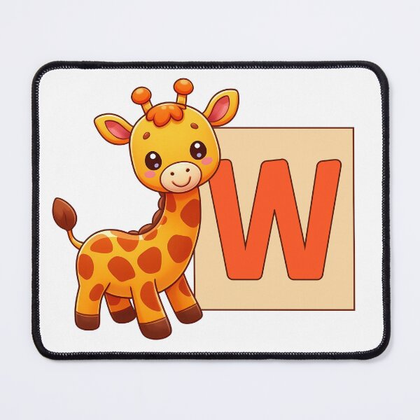 Item preview, Giraffe Monogram Letter W designed and sold by Coffee Lifestyle.