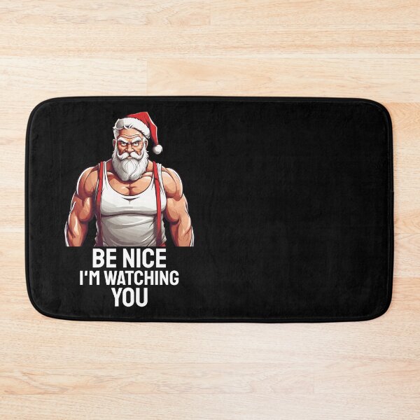 Item preview, Muscular Santa. Be nice. I'm watching you! designed and sold by twisted-dot.
