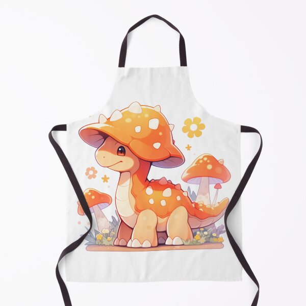 Item preview, Cute Kawaii Orange Mushroom Hat Dinosaur designed and sold by CozyKawaiiArt.