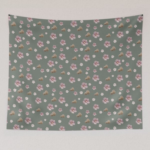 Item preview, Hibiscus and seed pods green designed and sold by OllieandQuinn.