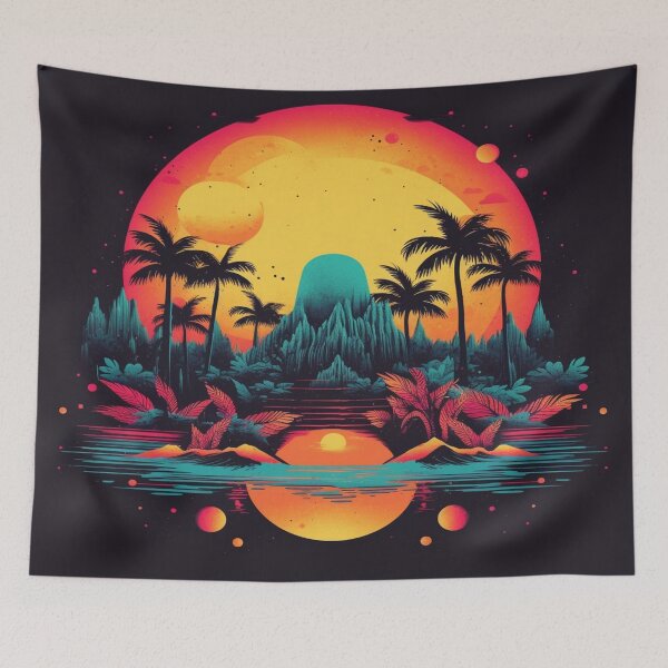 Item preview, Enchanted Island of Golden Light at Sunset designed and sold by shop-khalifa.