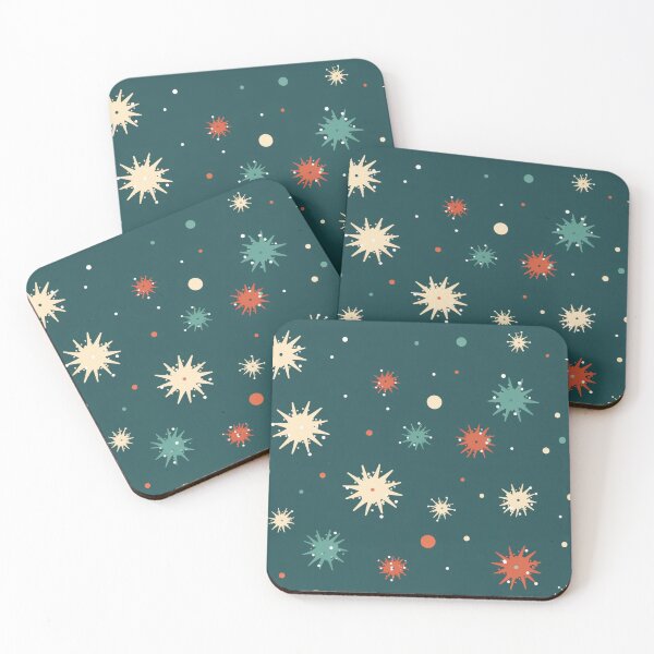 Item preview, Classic retro vintage Xmas Christmas snowflakes pattern in red and green designed and sold by OliveAndSnow.