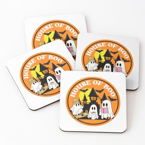 Item preview, House of boo, retro cute ghost relaxing at family haunted house designed and sold by BritishDelights.