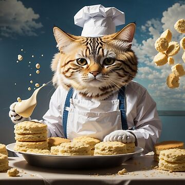 Artwork thumbnail, Surreal image of Cat Makin’ Biscuits by DJALCHEMY