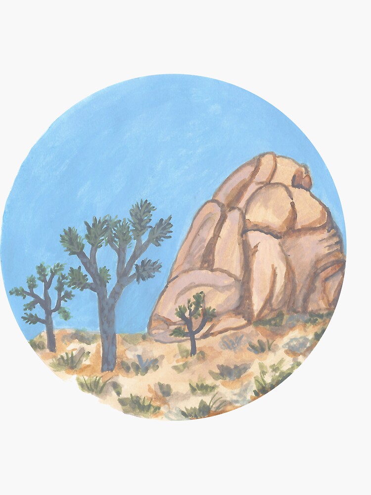Joshua Tree National Park - hand painted art in circle shape by shoshannahscrib