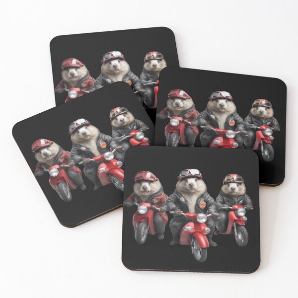 Item preview, team of funny marmots on motorbikes, gift, surprise designed and sold by etnia.