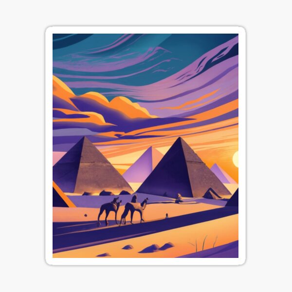 Item preview, Giza pyramids at dusk designed and sold by ArtsDestination.