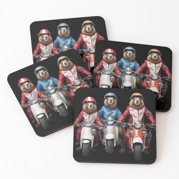 Item preview, team of funny marmots on motorbikes, gift, surprise designed and sold by etnia.