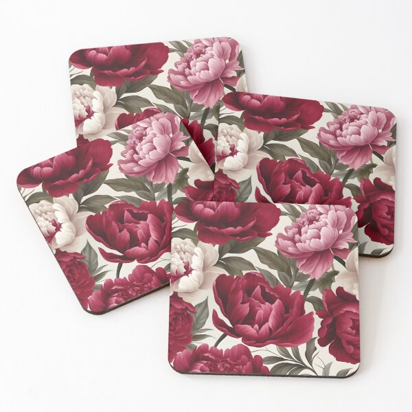 Item preview, Cranberry Peonies designed and sold by peachculture.
