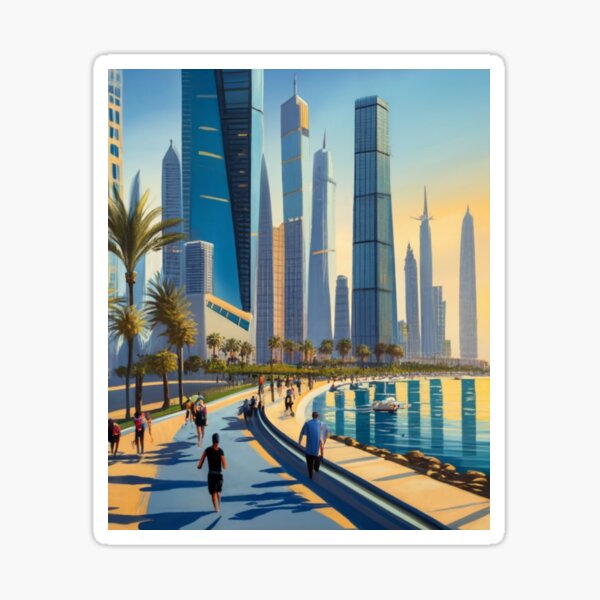 Item preview, The Corniche in the early morning designed and sold by ArtsDestination.