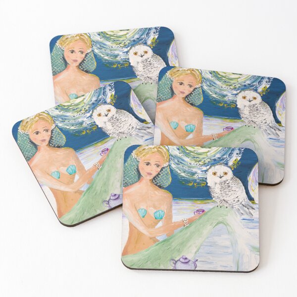 Item preview, Snowy Owl Mermaid Tea Party designed and sold by Theresa LaBrecque.