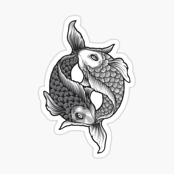 Chinese Style Totem Koi Mobile Phone Sticker Yin Yang Fish Eight