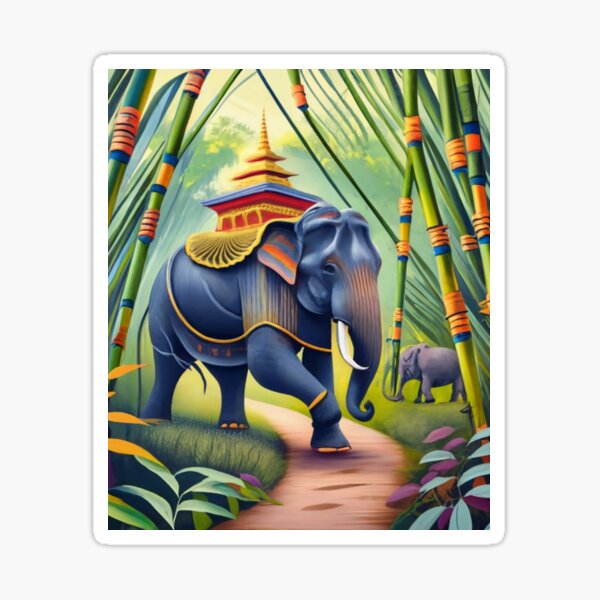 Item preview, Bamboos and elephant designed and sold by ArtsDestination.