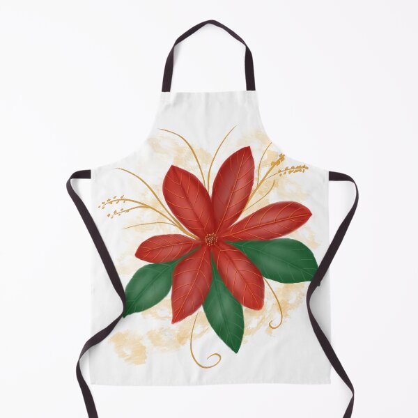Item preview, Red Poinsettia on Gold designed and sold by The Elderberry Blossom.