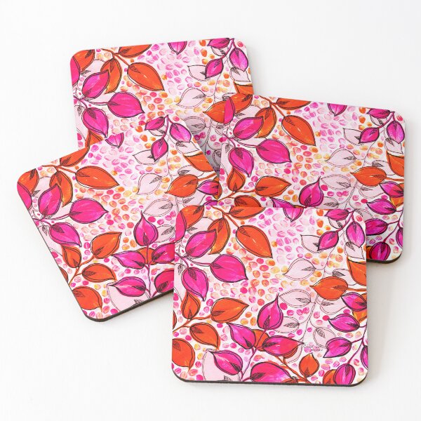 Item preview, Summer Leaves - Orange and Pink designed and sold by BlueZenStudio.