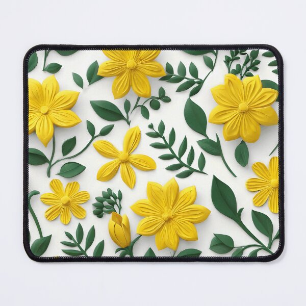 Item preview, Realistic yellow 3D flowers - expressive botanical pattern. designed and sold by My-fake-places.