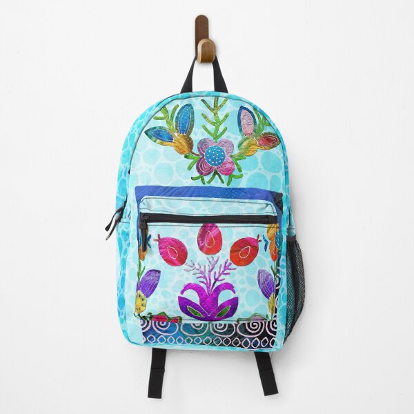 Item preview, Colorful Mosaic Flowers In A Blue Pot Floral Art designed and sold by Sharon Cummings Art.