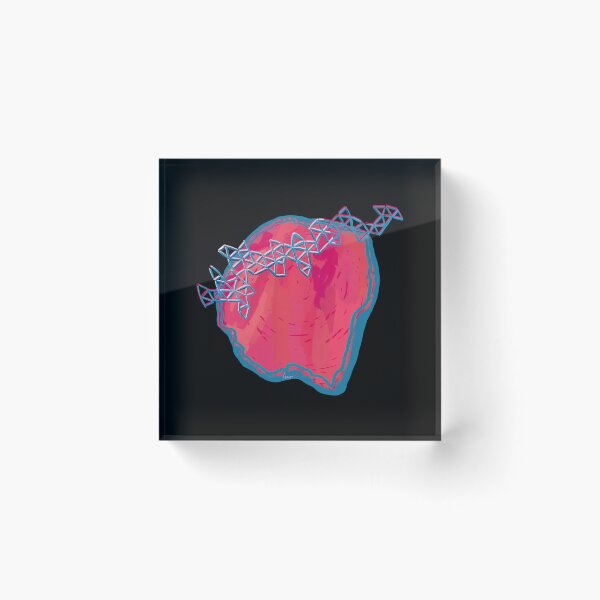 Item preview, Abstract Mars and satellite (pink & blue / black background) designed and sold by MentaLee.