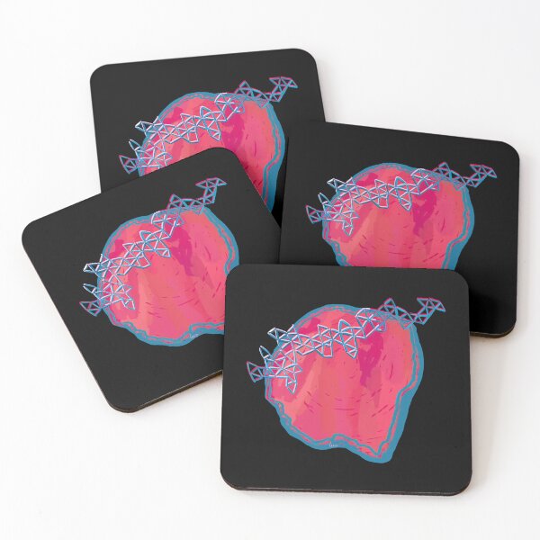 Item preview, Abstract Mars and satellite (pink & blue / black background) designed and sold by MentaLee.
