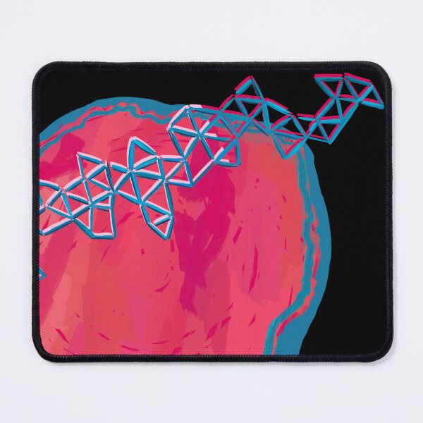 Item preview, Abstract Mars and satellite (pink & blue / black background) designed and sold by MentaLee.