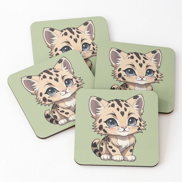 Item preview, Cute Anime Leopard Kitten designed and sold by MtnTopAnime.