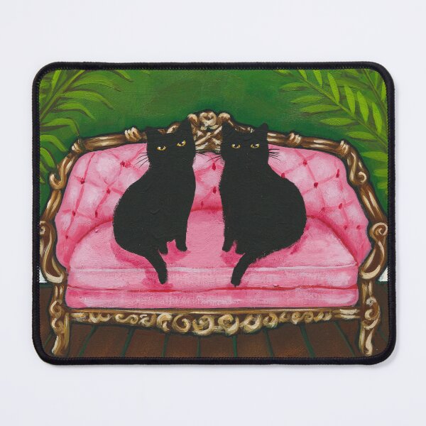 Item preview, Cats on the Settee With Potted Palms designed and sold by KilkennyCat Art.