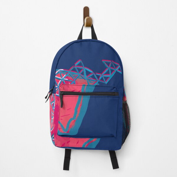 Item preview, Abstract Mars and satellite (pink & blue / blue background) designed and sold by MentaLee.