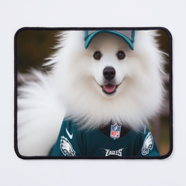 Item preview, American Eskimo Dog Wearing Philadelphia Eagles Gear designed and sold by PhillySportz.