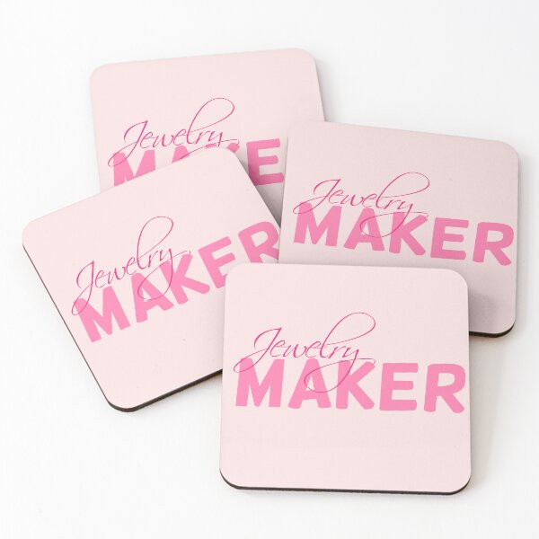 Item preview, Jewelry maker pink lettering metalsmith jeweler gift designed and sold by MetalicBabe.