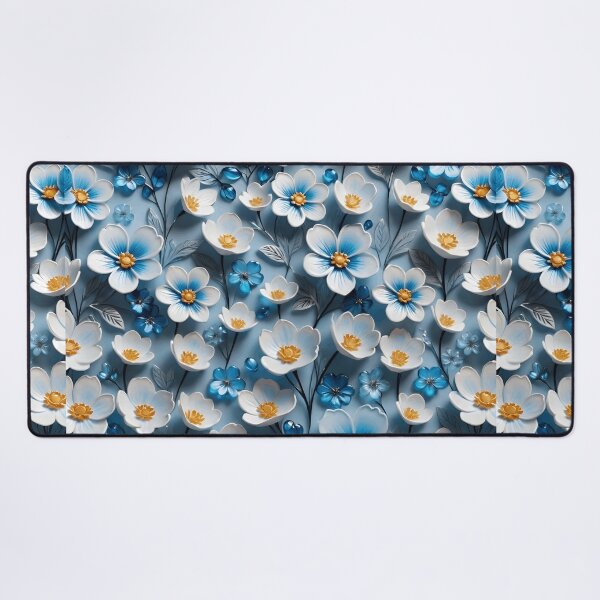 Item preview, Realistic blue 3D flowers - expressive botanical pattern. designed and sold by My-fake-places.