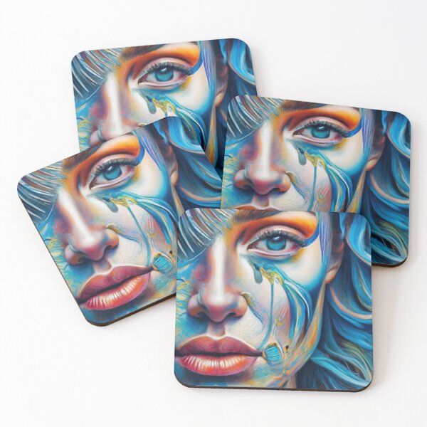 Item preview, Blue woman face designed and sold by ArtFeverShop.