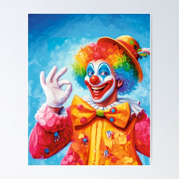 Item preview, Smiling clown - AI oil painting designed and sold by al-mi-ko.