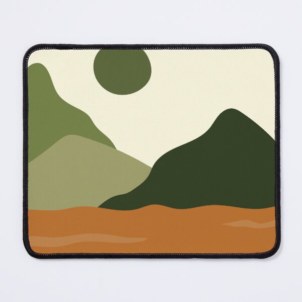 Item preview, Boho Abstract Art Green Landscape Sunset Mountains Design designed and sold by zedonee.