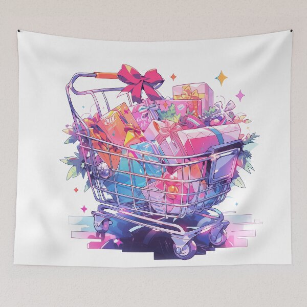 Item preview, Shopping Cart Full of Gifts designed and sold by KaleidoKiosk.